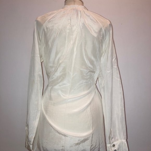 KA 7 Off-White Longsleeve Button Shirt Tunic - Picture 8 of 11